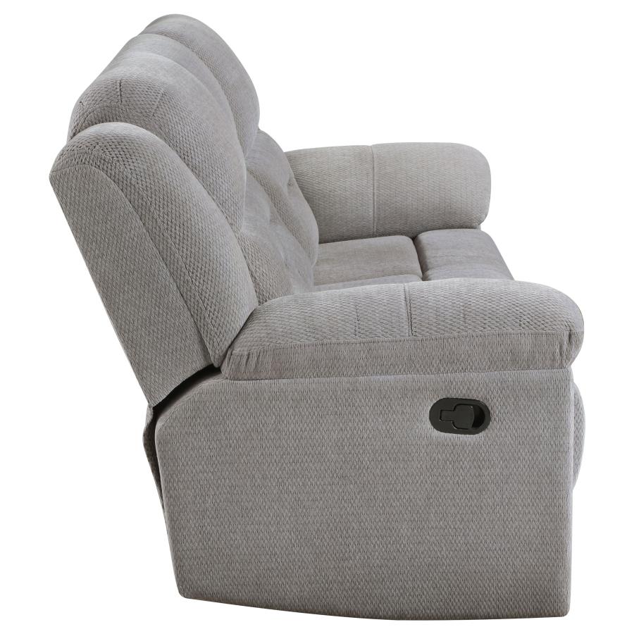 Gilson Chenille Upholstered Reclining Sofa Grey-zoom-7