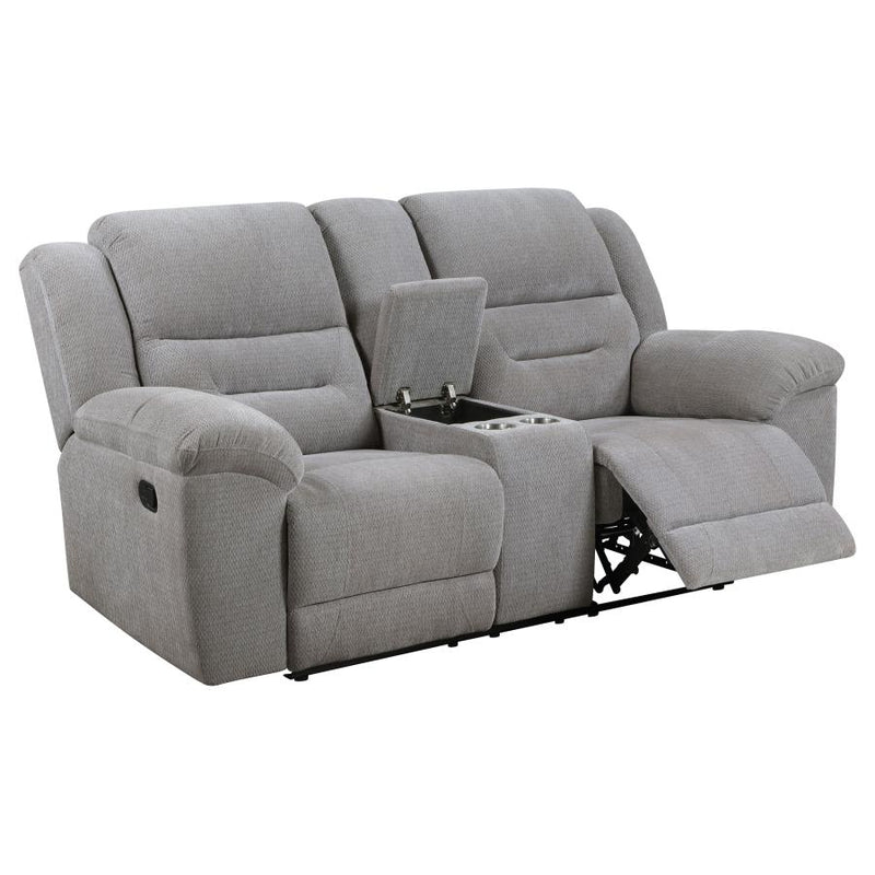 Gilson Chenille Upholstered Reclining Loveseat Grey-zoom-