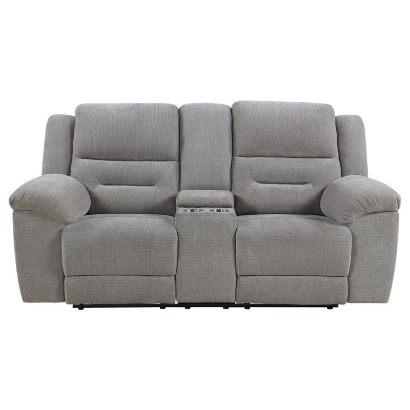 Gilson Chenille Upholstered Reclining Loveseat Grey-zoom-
