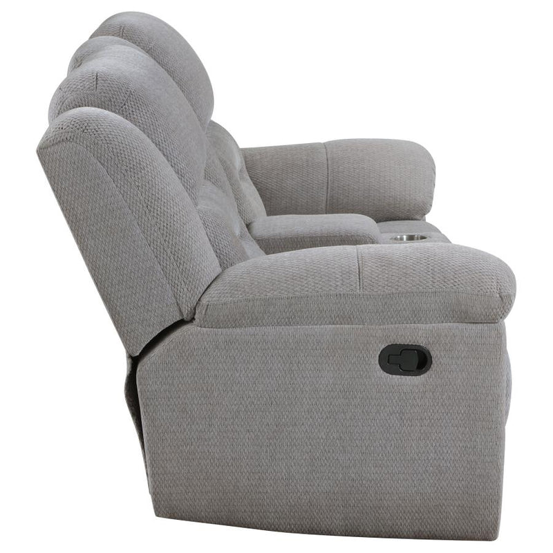 Gilson Chenille Upholstered Reclining Loveseat Grey-zoom-