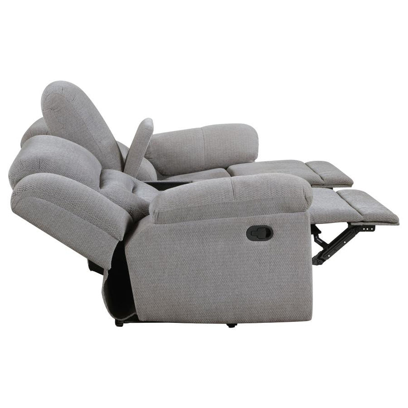 Gilson Chenille Upholstered Reclining Loveseat Grey-zoom-