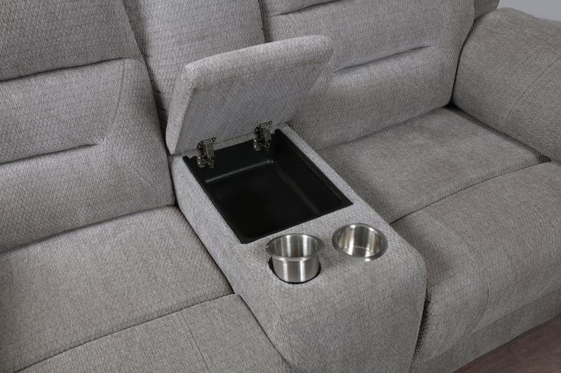Gilson Chenille Upholstered Reclining Loveseat Grey-zoom-