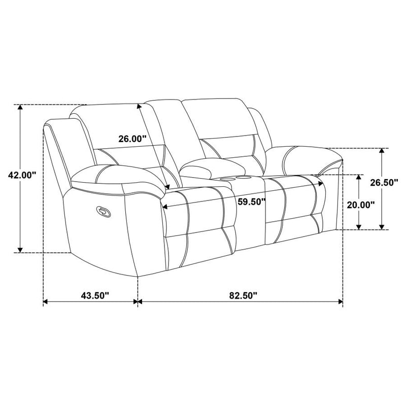 Gilson Chenille Upholstered Reclining Loveseat Grey-zoom-
