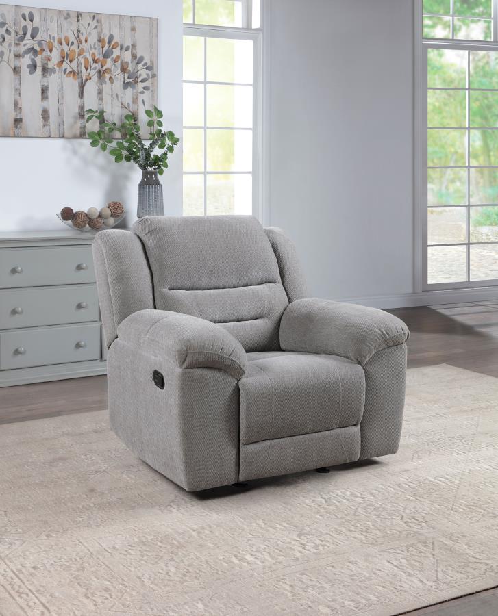Gilson Chenille Upholstered Glider Recliner Chair Grey-2