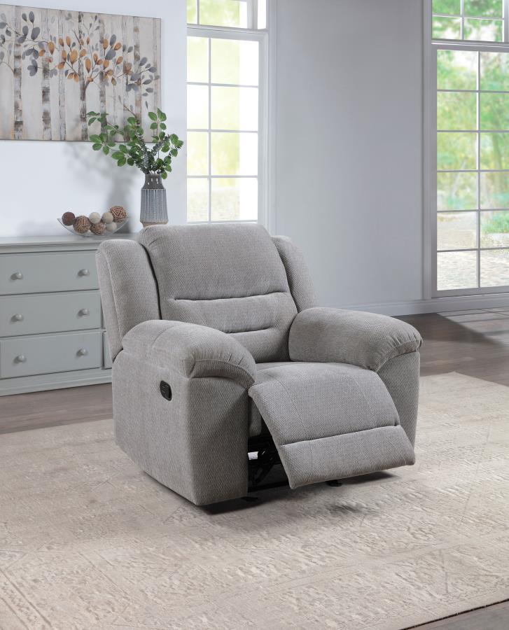 Gilson Chenille Upholstered Glider Recliner Chair Grey-zoom-3