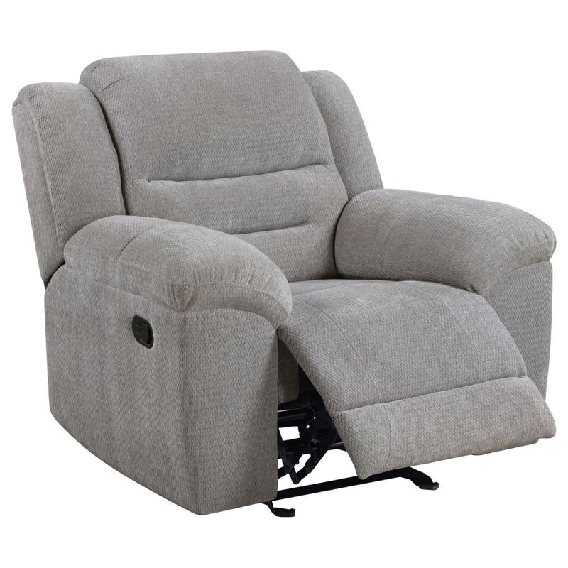 Gilson Chenille Upholstered Glider Recliner Chair Grey-zoom-