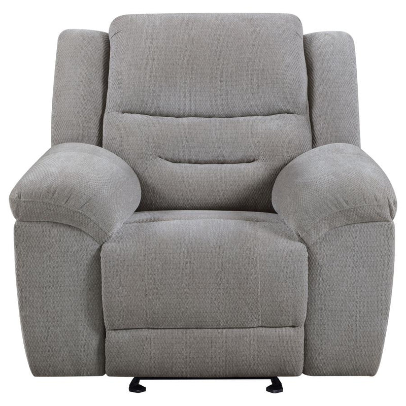 Gilson Chenille Upholstered Glider Recliner Chair Grey-zoom-