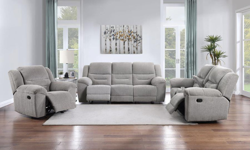 Gilson Chenille Upholstered Glider Recliner Chair Grey-zoom-