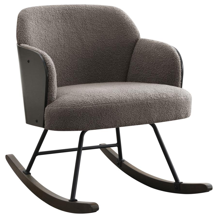 Paige Boucle Upholstered Mid Back Rocking Chair Taupe-zoom-1