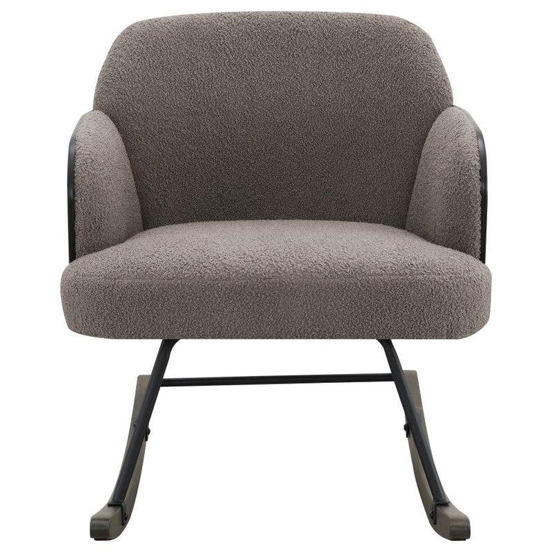 Paige Boucle Upholstered Mid Back Rocking Chair Taupe-zoom-