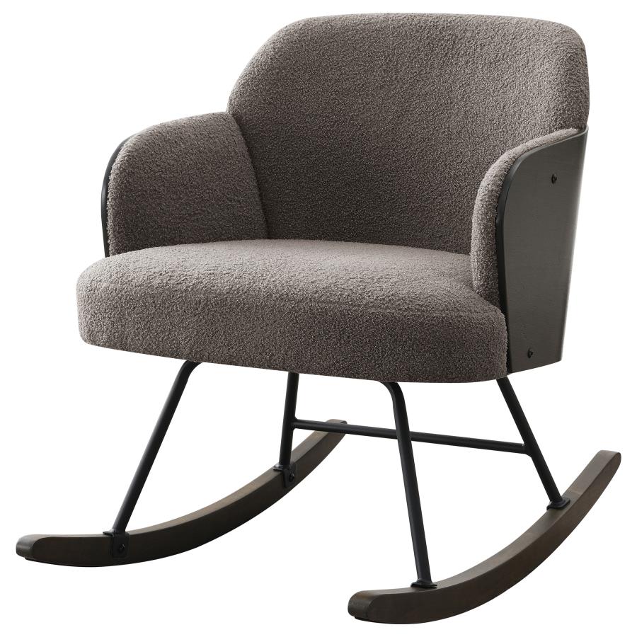 Paige Boucle Upholstered Mid Back Rocking Chair Taupe-zoom-4
