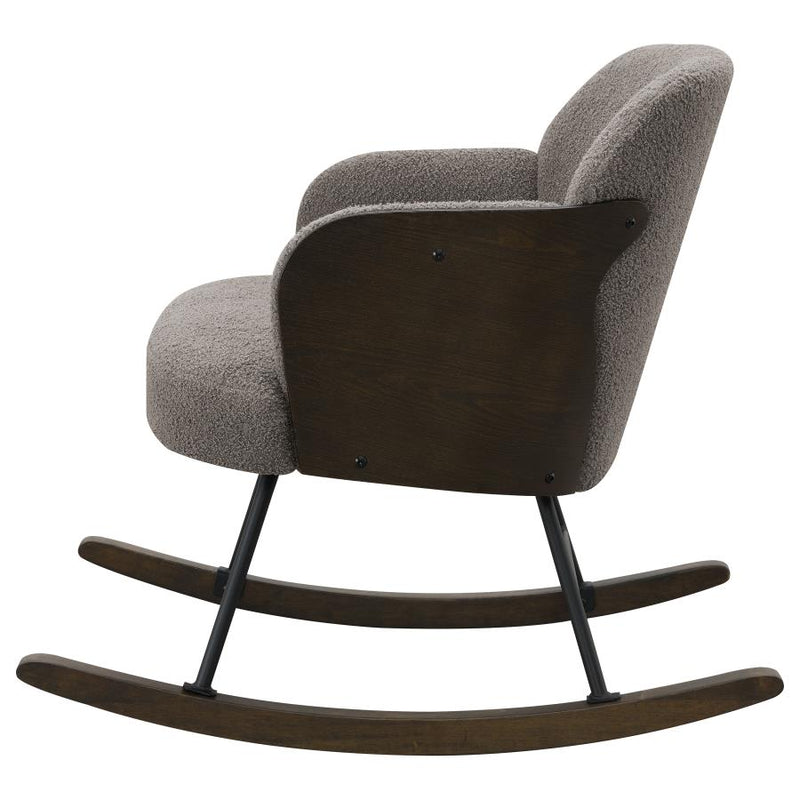 Paige Boucle Upholstered Mid Back Rocking Chair Taupe-zoom-
