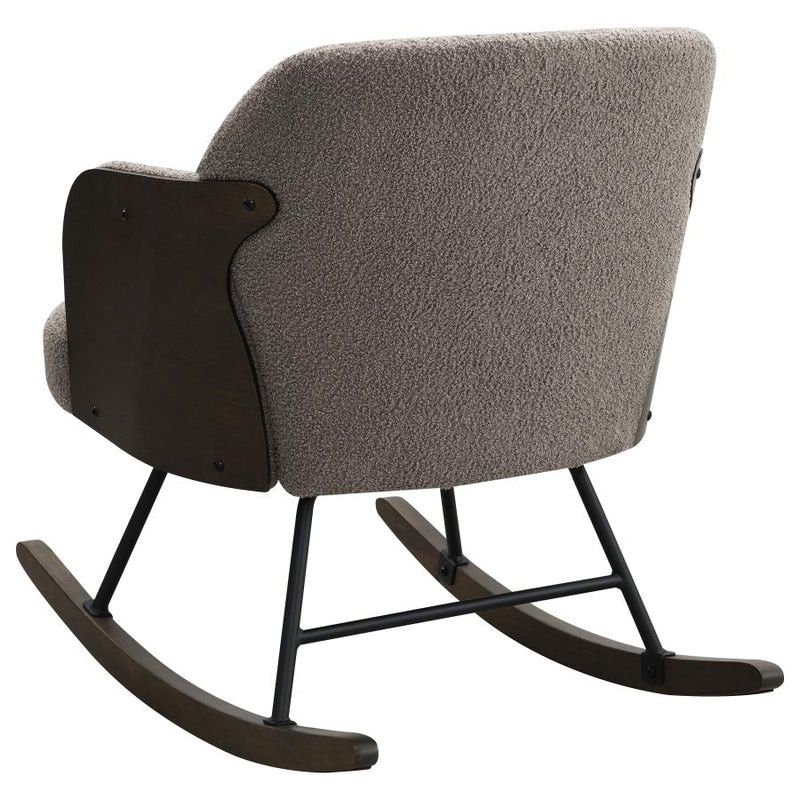 Paige Boucle Upholstered Mid Back Rocking Chair Taupe-zoom-
