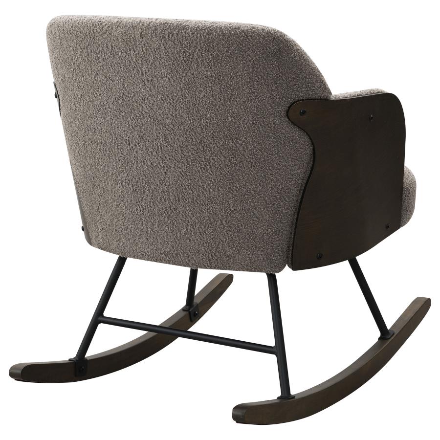 Paige Boucle Upholstered Mid Back Rocking Chair Taupe-7