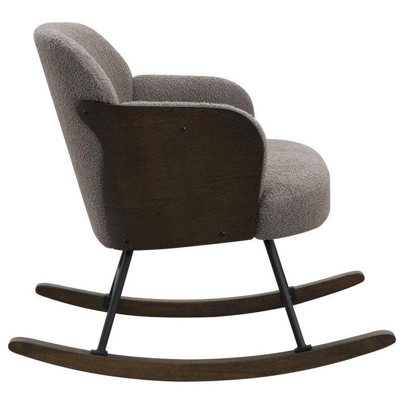 Paige Boucle Upholstered Mid Back Rocking Chair Taupe-zoom-