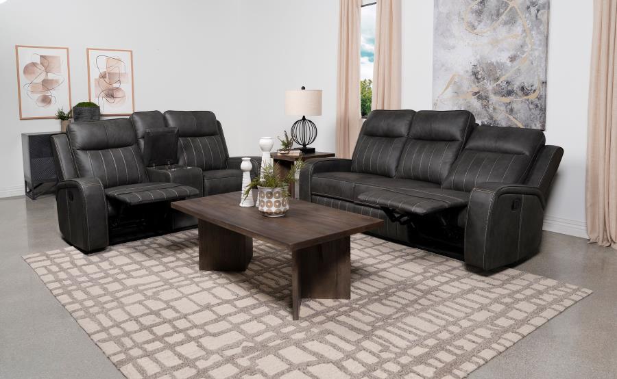 Raelynn 2-piece Upholstered Reclining Sofa Set Grey-zoom-2