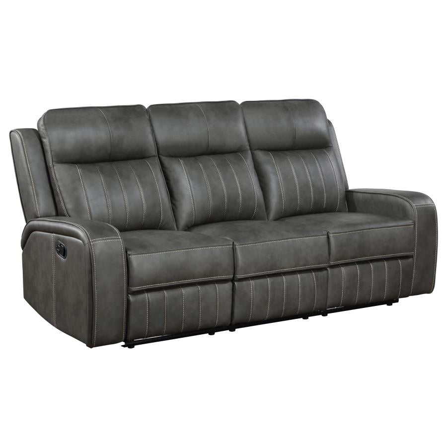 Raelynn 2-piece Upholstered Reclining Sofa Set Grey-zoom-4