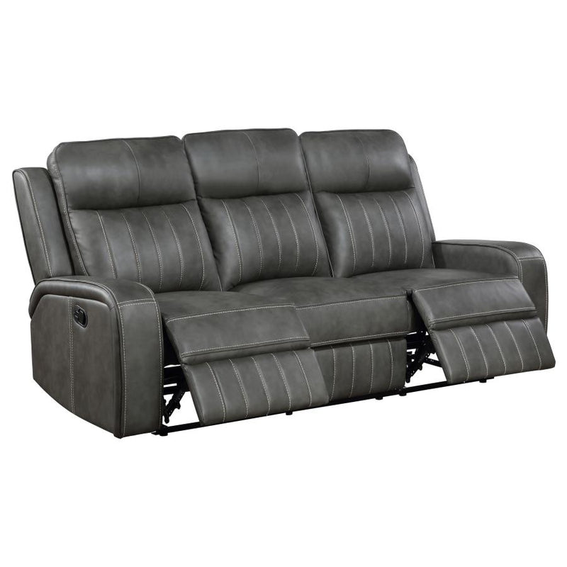 Raelynn 2-piece Upholstered Reclining Sofa Set Grey-zoom-