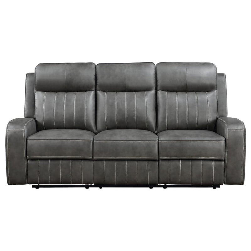Raelynn 2-piece Upholstered Reclining Sofa Set Grey-zoom-