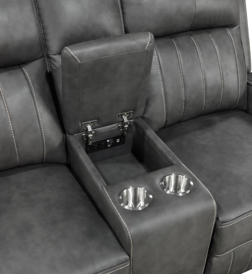 Raelynn 2-piece Upholstered Reclining Sofa Set Grey-zoom-13