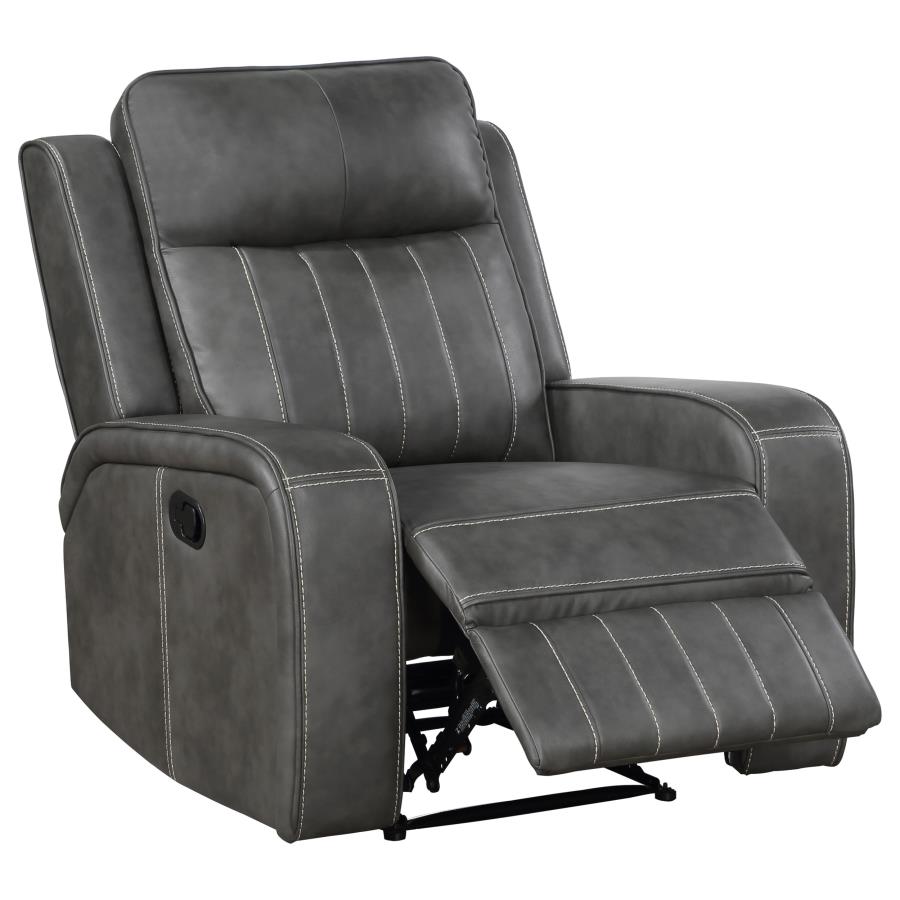 Raelynn 3-piece Upholstered Reclining Sofa Set Grey-10