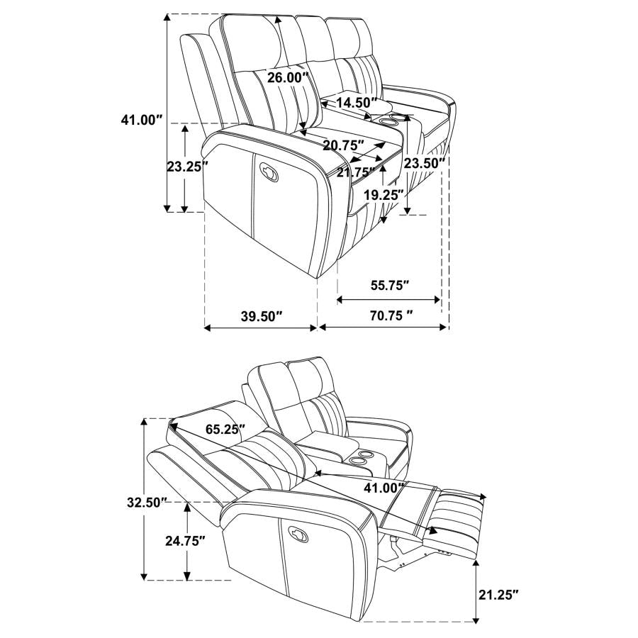 Raelynn 3-piece Upholstered Reclining Sofa Set Grey-zoom-17
