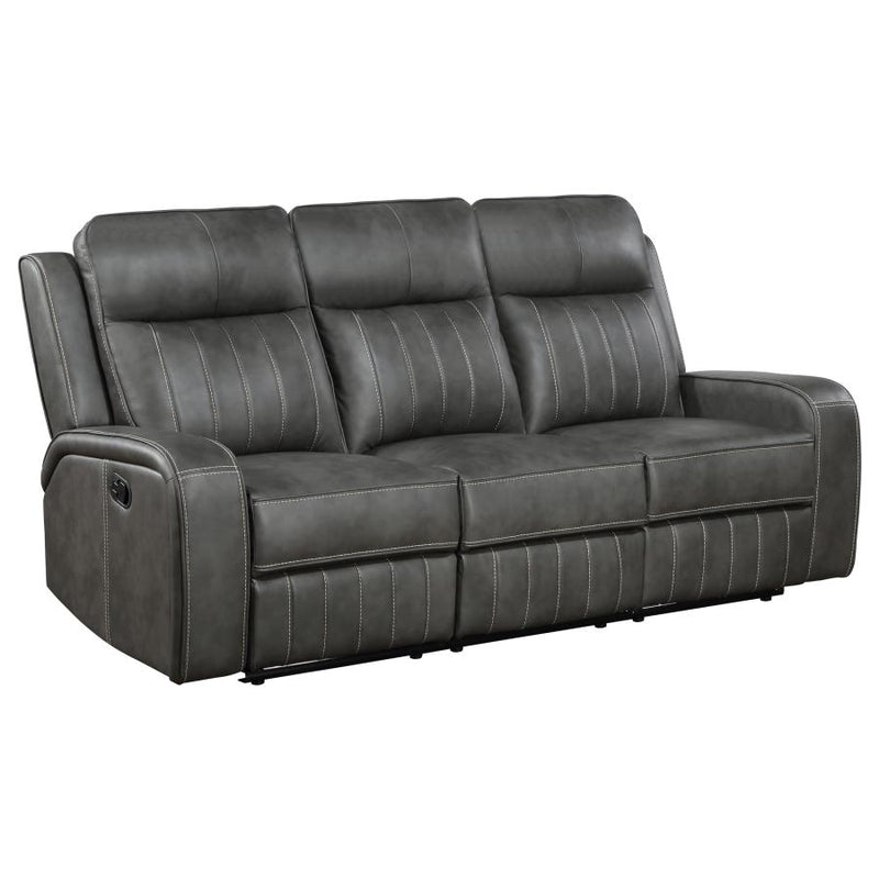 Raelynn Upholstered Track Arm Motion Sofa Grey-zoom-