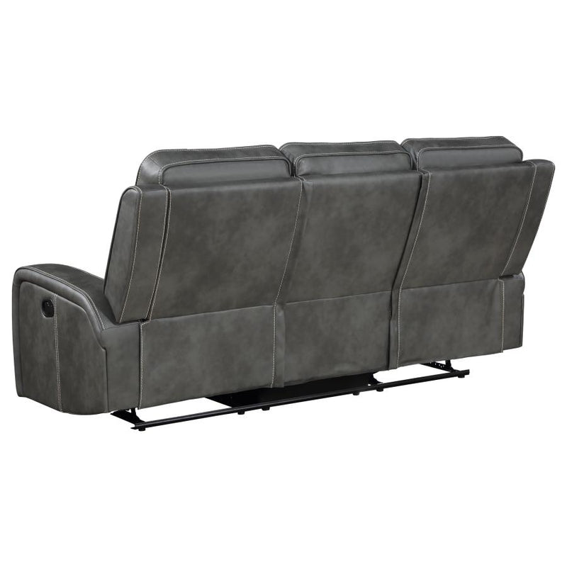 Raelynn Upholstered Track Arm Motion Sofa Grey-zoom-