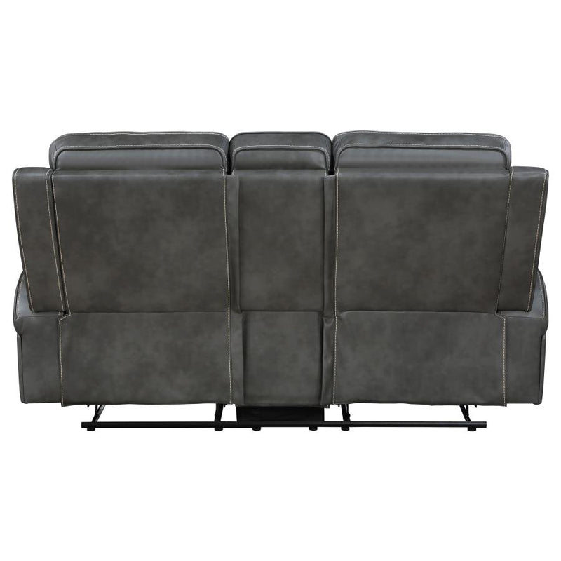 Raelynn Upholstered Track Arm Motion Loveseat Grey-zoom-