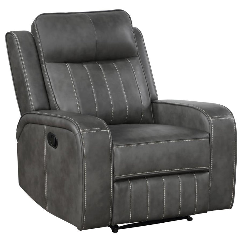Raelynn Upholstered Track Arm Recliner Grey-zoom-