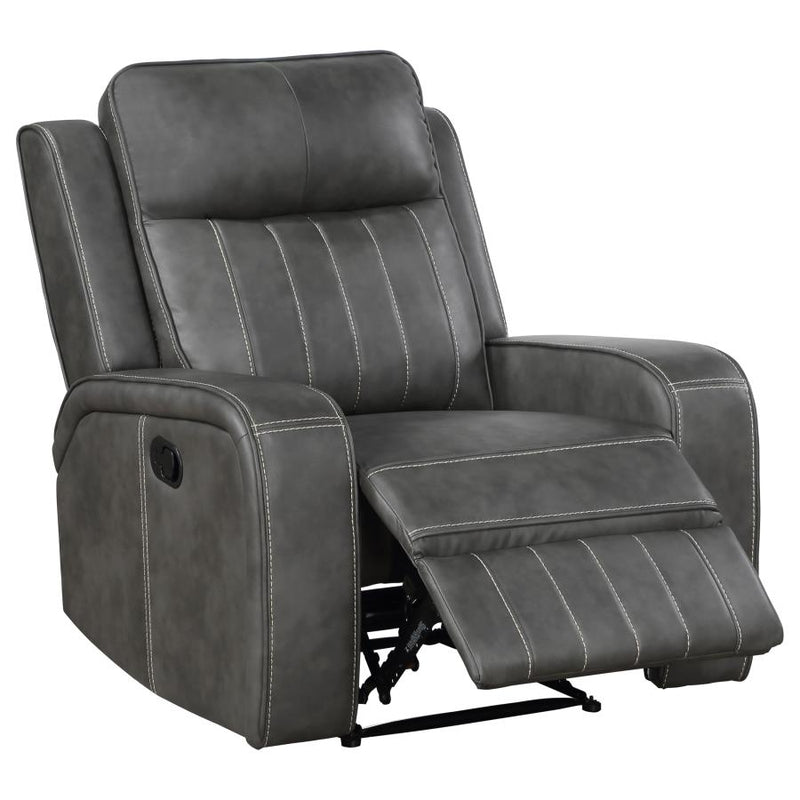 Raelynn Upholstered Track Arm Recliner Grey-zoom-