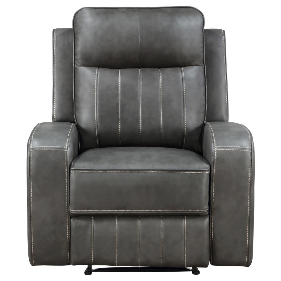 Raelynn Upholstered Track Arm Recliner Grey-zoom-5