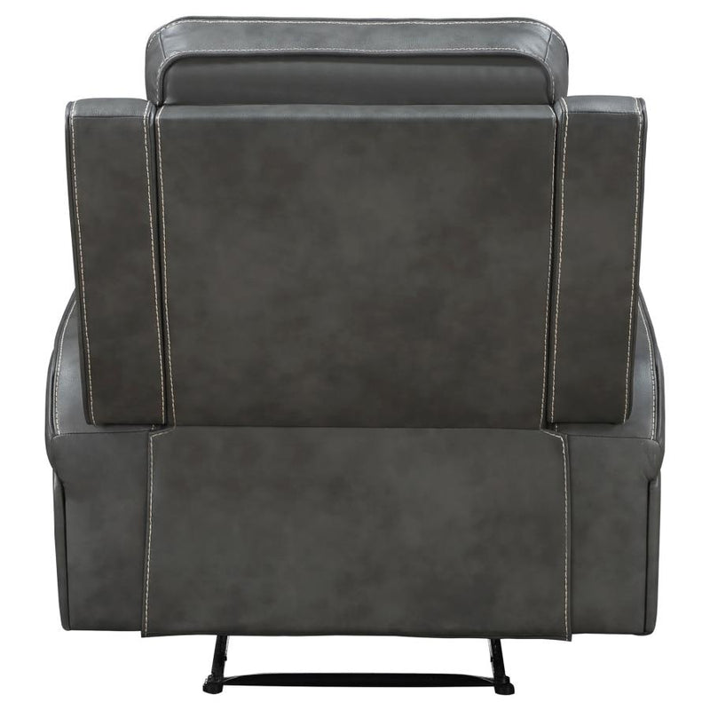 Raelynn Upholstered Track Arm Recliner Grey-zoom-