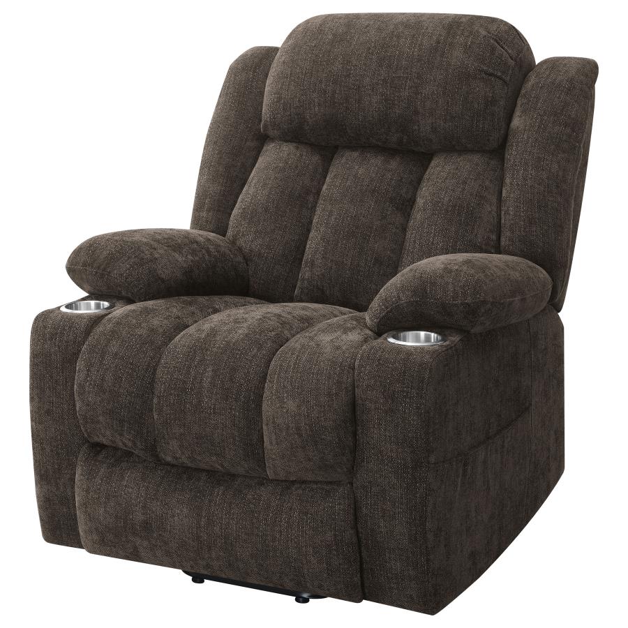 Houston Upholstered Power Lift Recliner Chair Dark Brown-zoom-8