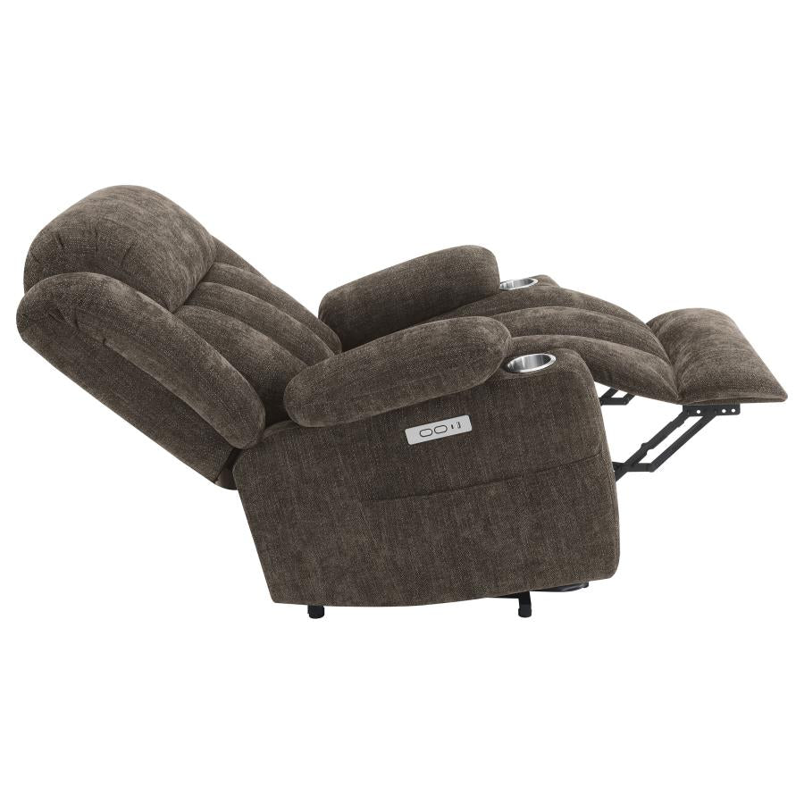 Houston Upholstered Power Lift Recliner Chair Dark Brown-13