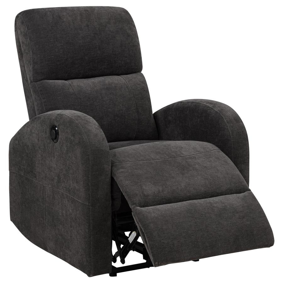 Grant Fabric Upholstered Power Recliner Chair Charcoal Grey-zoom-1