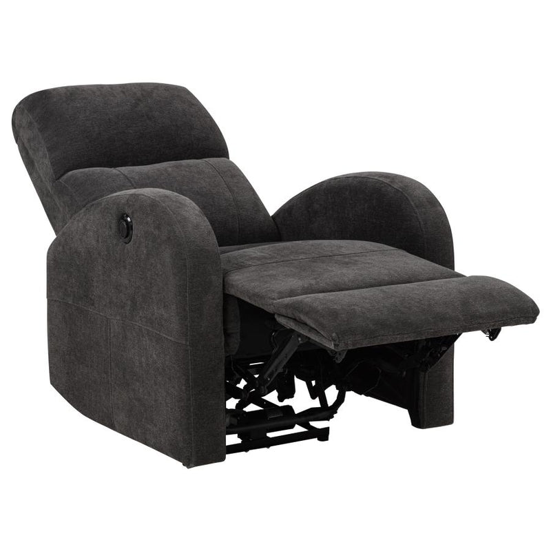 Grant Fabric Upholstered Power Recliner Chair Charcoal Grey-zoom-