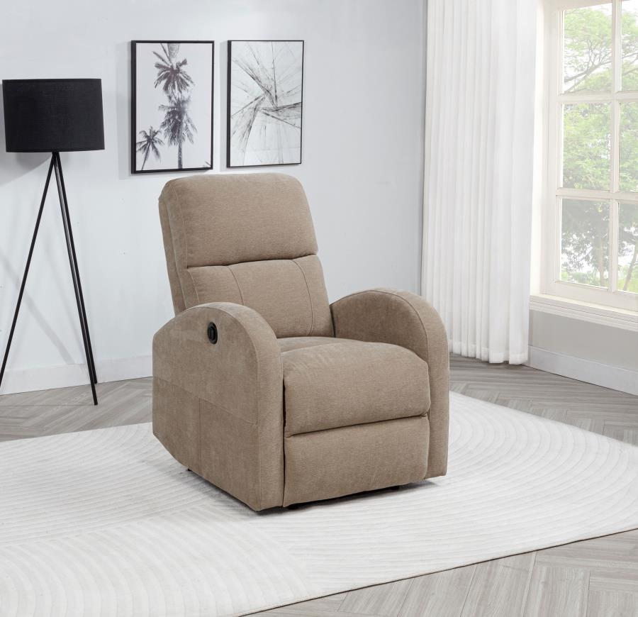 Grant Fabric Upholstered Power Recliner Chair Camel-2