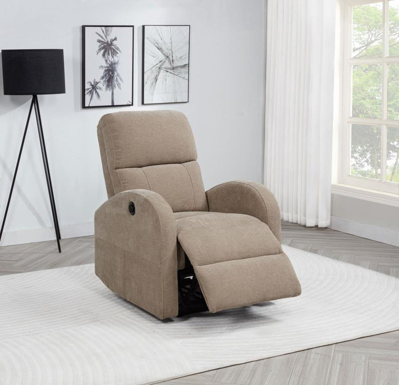 Grant Fabric Upholstered Power Recliner Chair Camel-zoom-