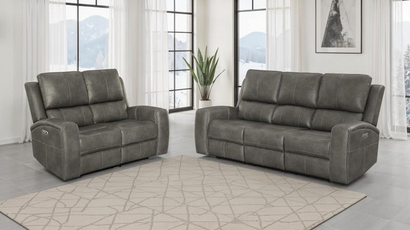 Brickston 2-piece Triple Power Reclining Sofa Set Charcoal-zoom-