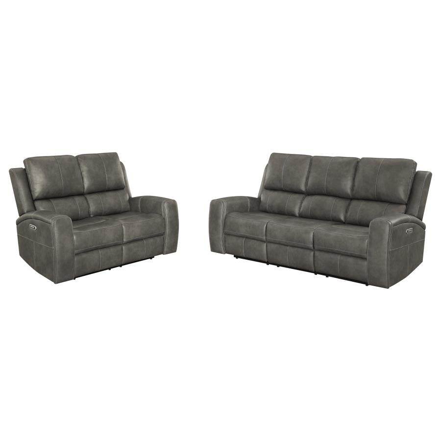 Brickston 2-piece Triple Power Reclining Sofa Set Charcoal-zoom-2