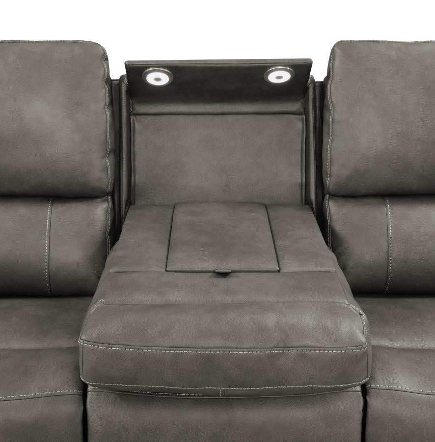 Brickston 2-piece Triple Power Reclining Sofa Set Charcoal-zoom-9