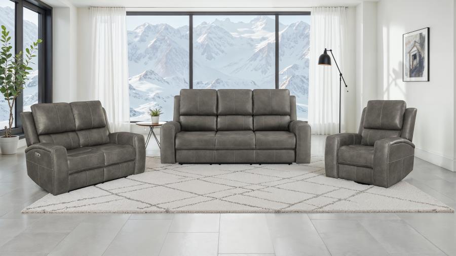 Brickston 3-piece Triple Power Reclining Sofa Set Charcoal-1