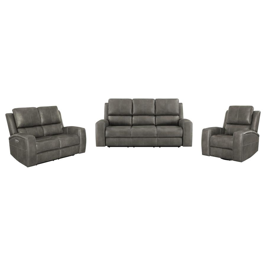 Brickston 3-piece Triple Power Reclining Sofa Set Charcoal-2