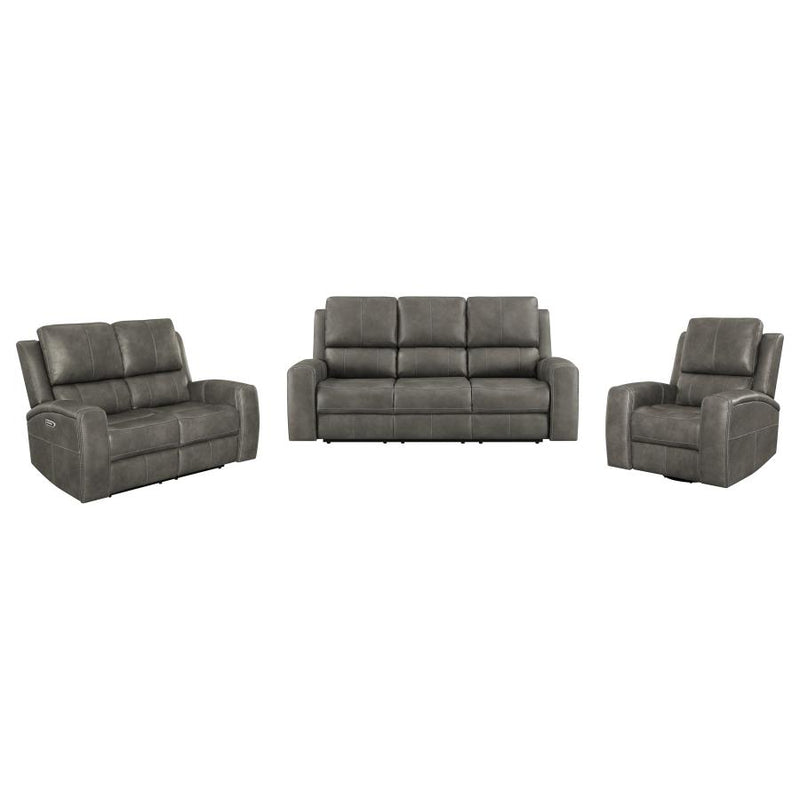 Brickston 3-piece Triple Power Reclining Sofa Set Charcoal-zoom-