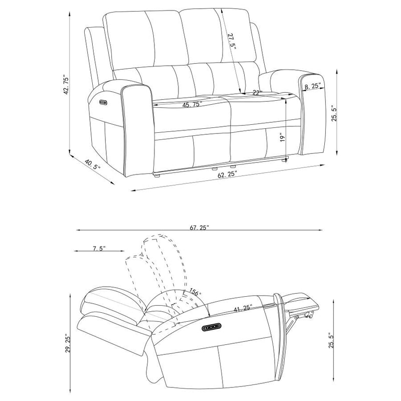 Brickston 3-piece Triple Power Reclining Sofa Set Charcoal-zoom-