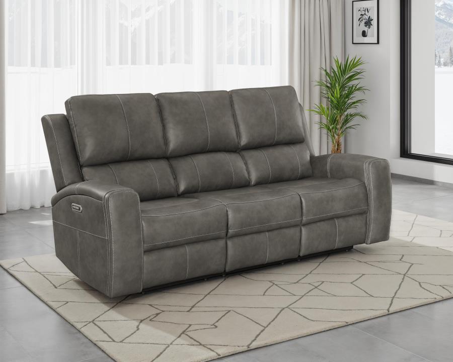 Brickston Triple Power Reclining Sofa Charcoal-zoom-2