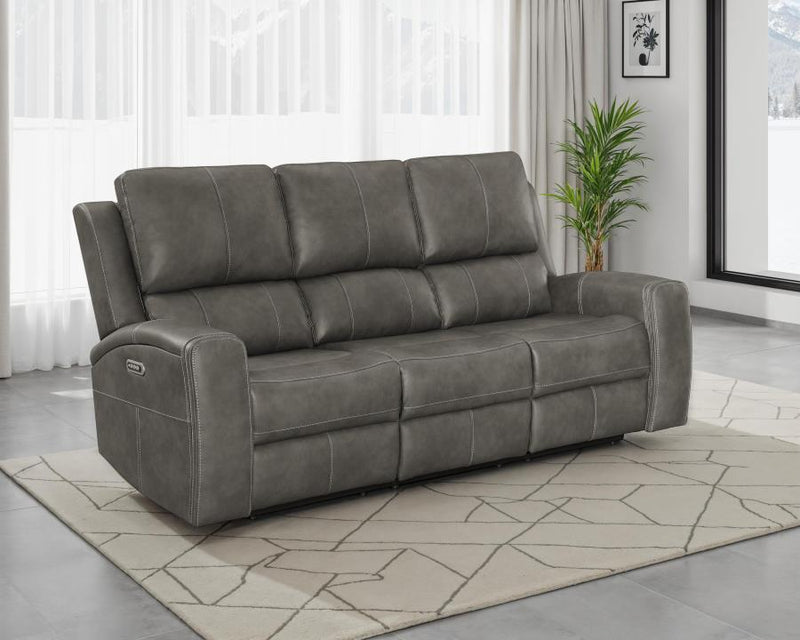 Brickston Triple Power Reclining Sofa Charcoal-zoom-