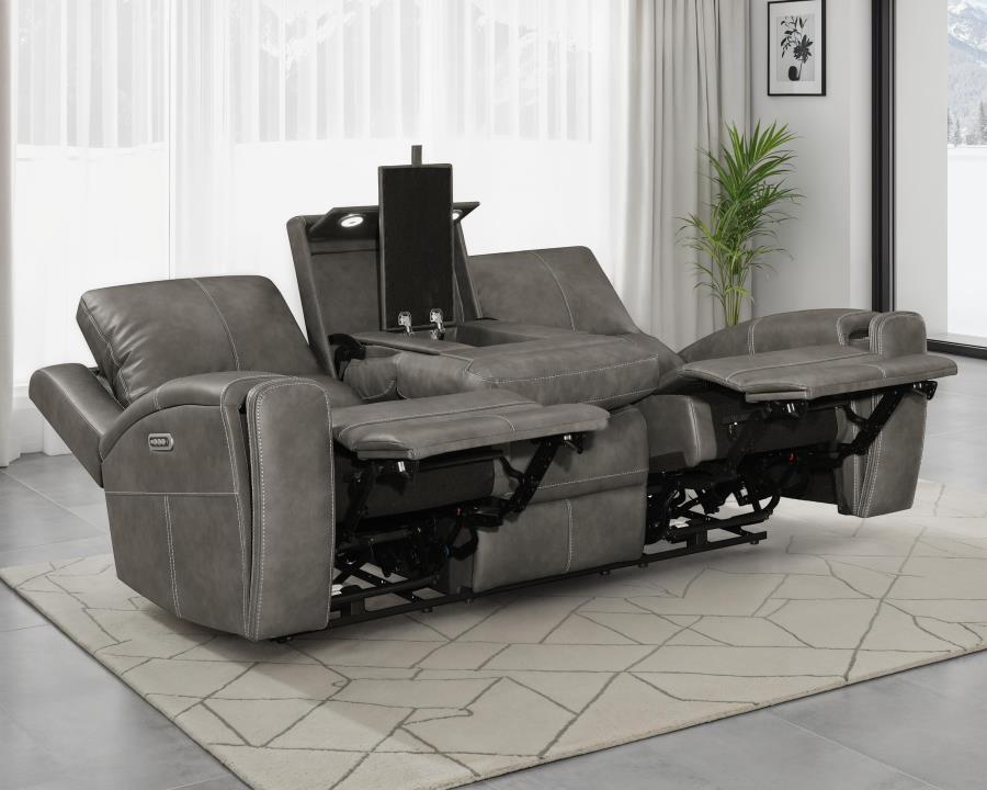 Brickston Triple Power Reclining Sofa Charcoal-1