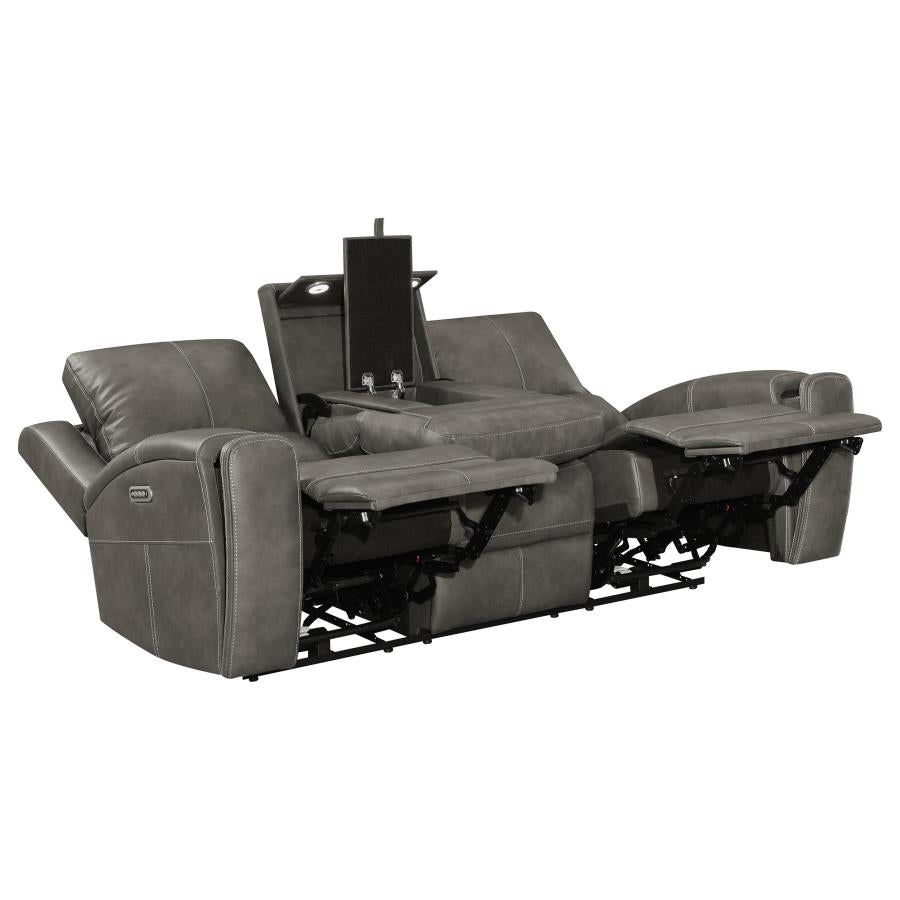 Brickston Triple Power Reclining Sofa Charcoal-4